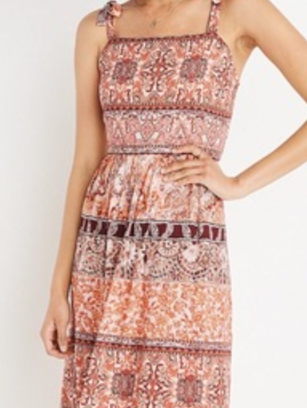 Maurices Cottony Summer Dress with Beaded Straps. Size M.